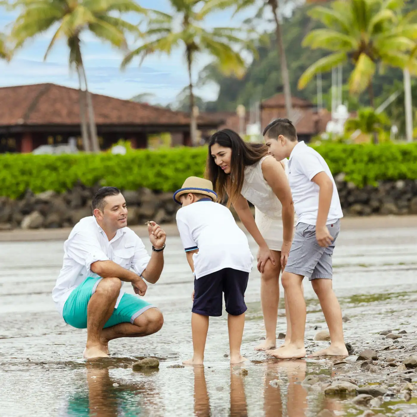 Family on beach